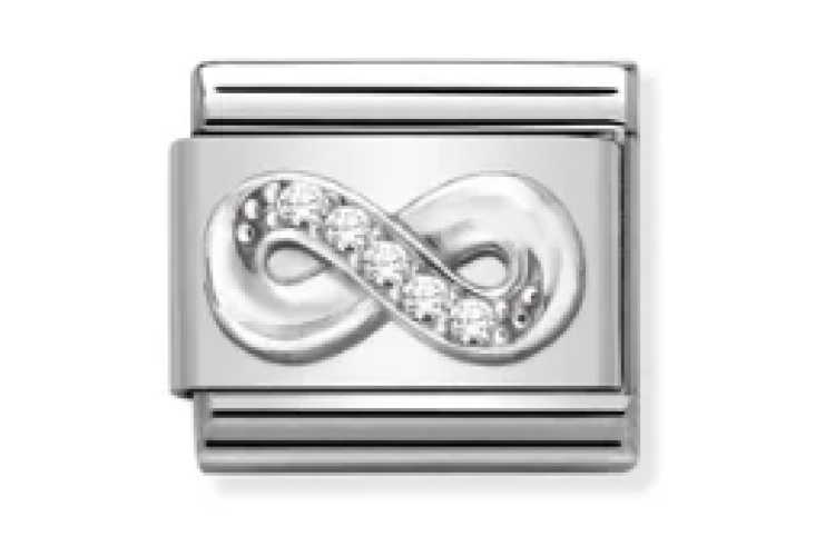 Silver Infinity with Stones Link