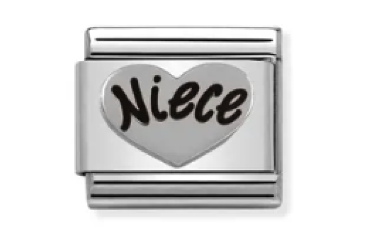 Silver Niece Heart Link