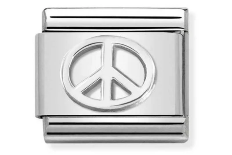 Silver Peace Sign Link