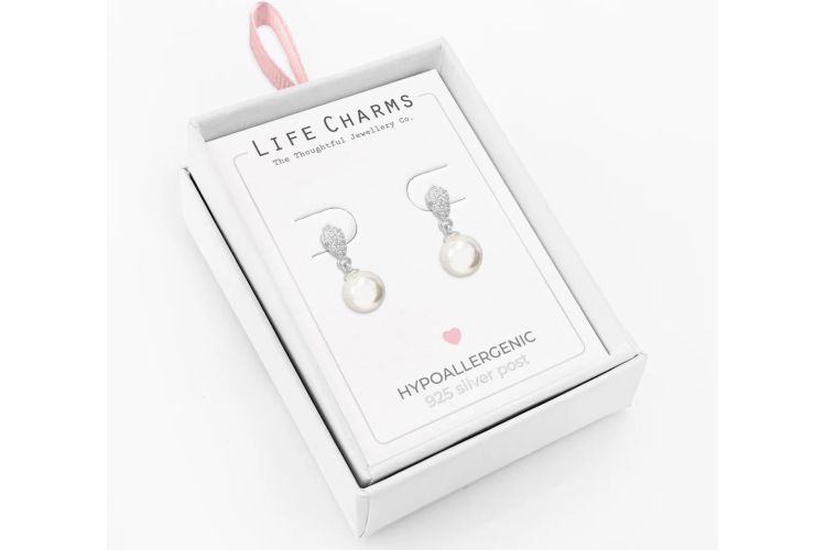 Silver Pearl Drop Earrings