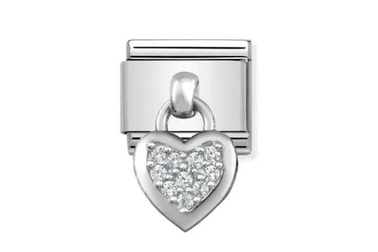 Silver Pendant Heart Link