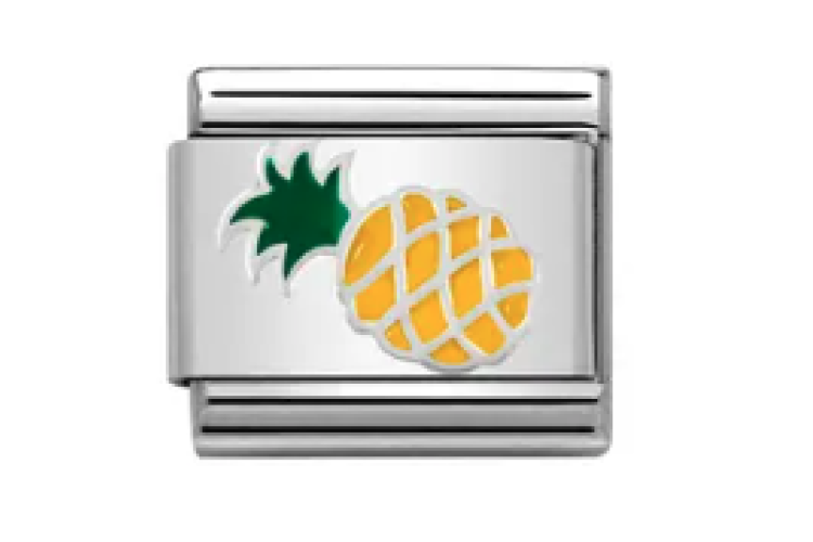 Silver with Yellow Pineapple Link