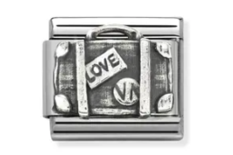 Silver Raised Suitcase Link