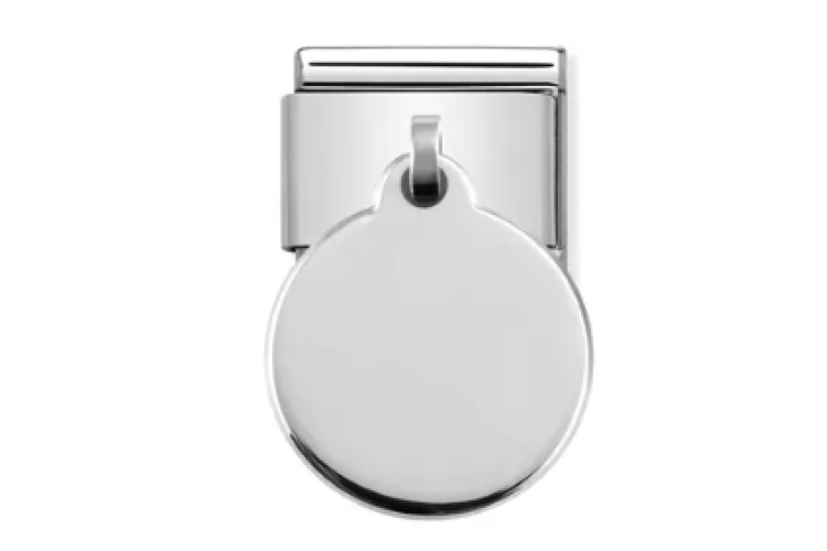 Silver Round Plain Pendant Link