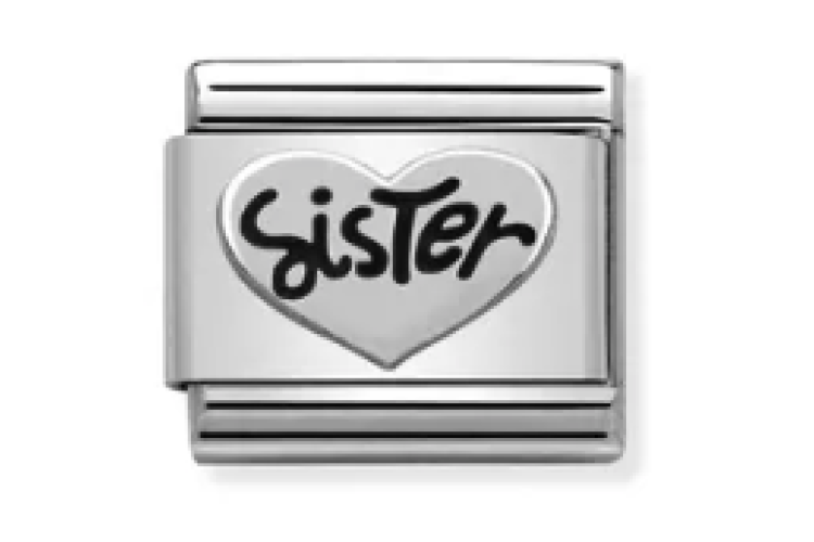 Silver Sister Heart Link