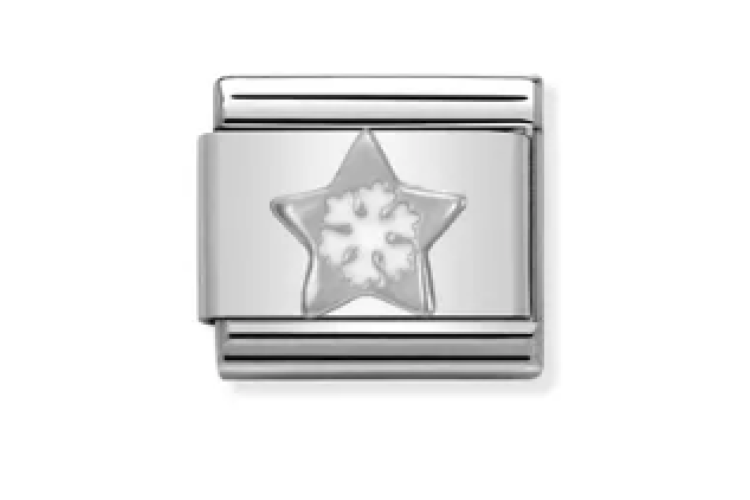 Silver Star with Snowflake Link