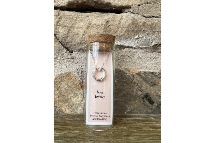 Silver Three Circles Birthday Necklace