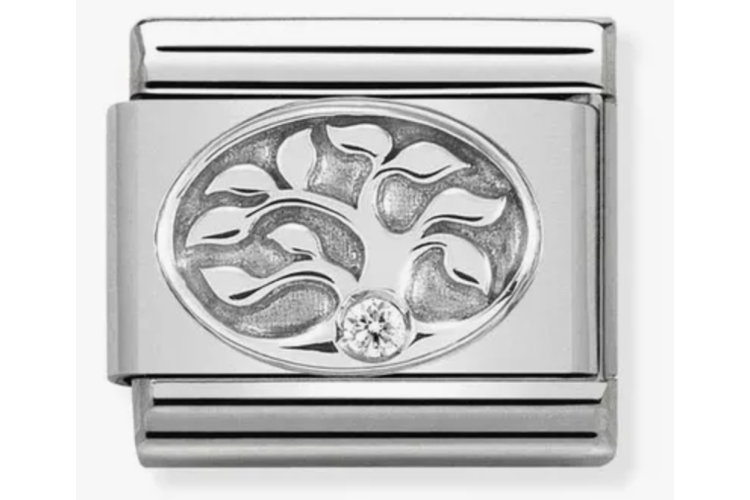 Silver Tree of Life with Stone Link