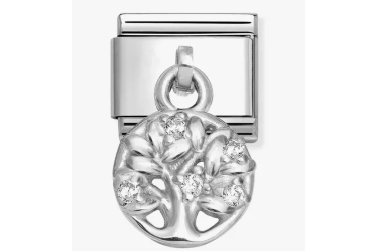 Silver Tree of Life with Stones Pendant Link