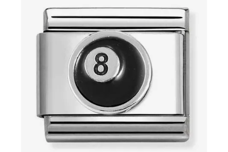 Silver with Black Lucky 8 Ball Link