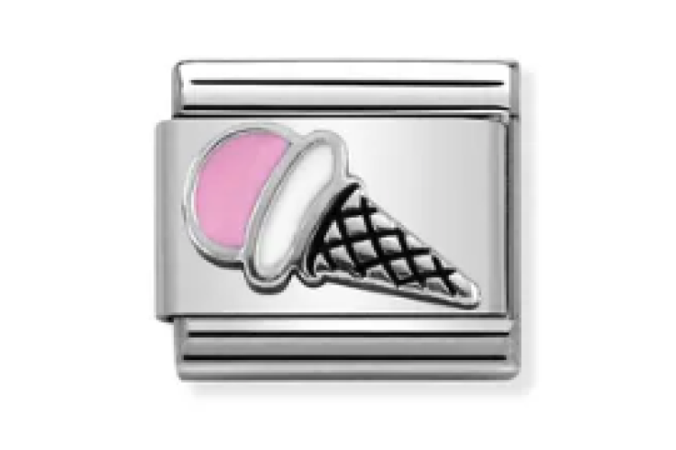Silver with Pink Ice Cream Link