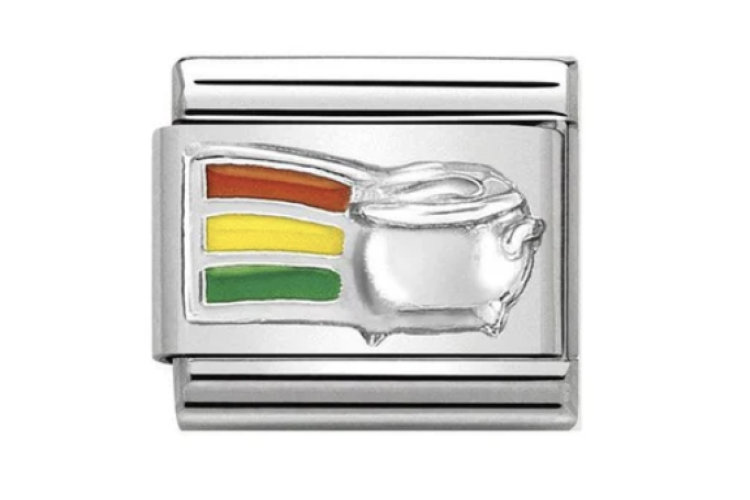 Silver with Rainbow and Pot of Gold Link