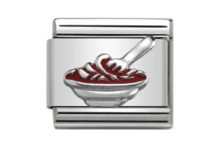Silver with Red Spaghetti Link