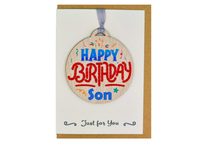 Son Happy Birthday Card with Gift 