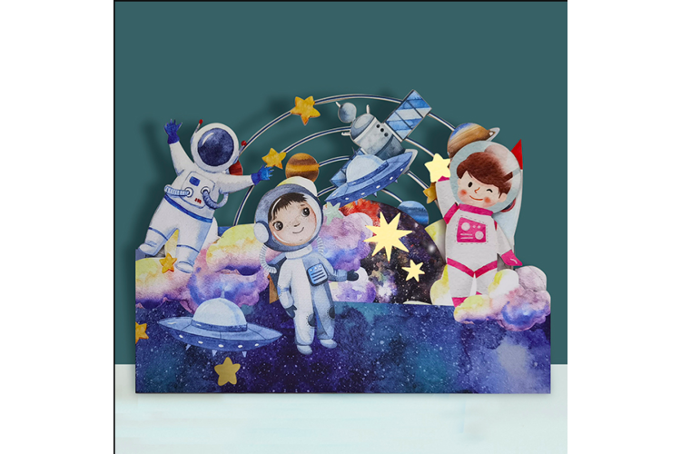 Space Men 3D Pop Up Greeting Card 