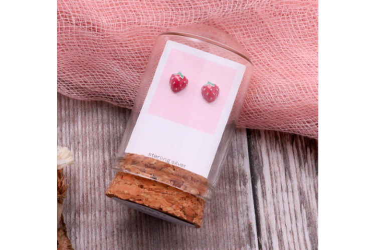 Strawberry in a Bottle Earrings