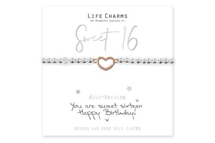 Sweet 16 Rose Gold Heart Bracelet
