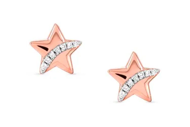 Sweetrock Rose Gold Star Earrings 