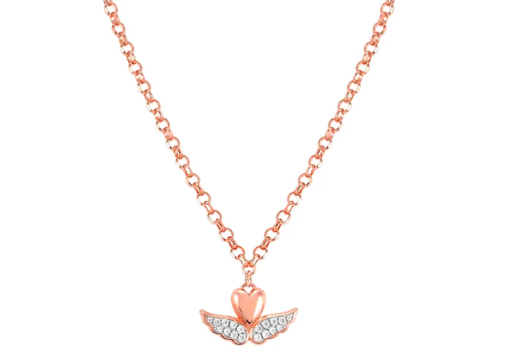 Sweetrock Rose Gold Winged Heart Necklace 