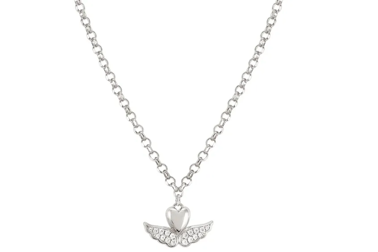 Sweetrock Silver Winged Heart Necklace 