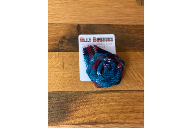 Harris Tweed Rose Brooch