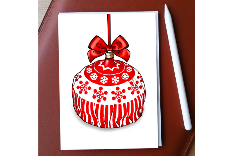Teacake Bauble Christmas Card