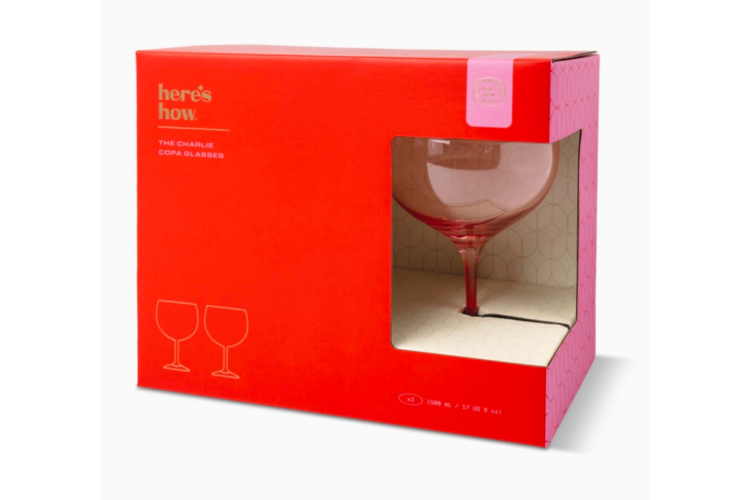 The charlie copa glass set - blush and cherry