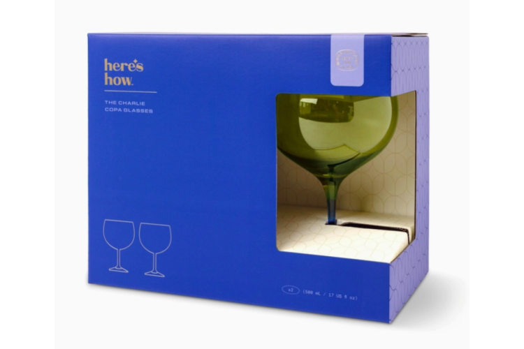 The charlie copa glass set - olive and colbalt