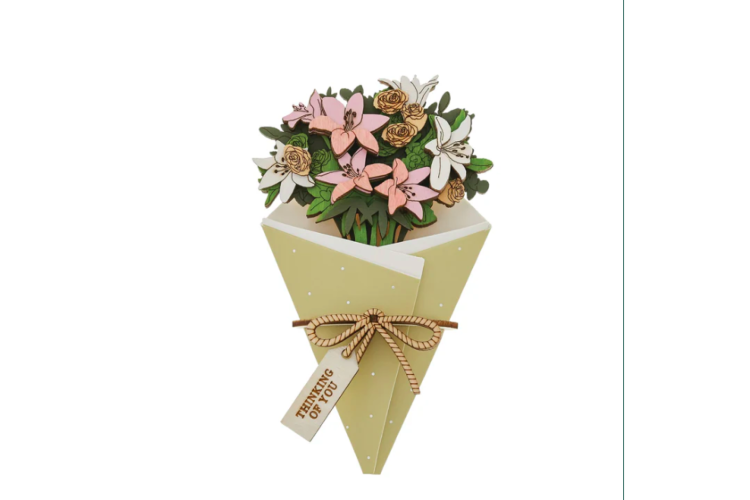 Thinking of You 3D Flower Figurine Card