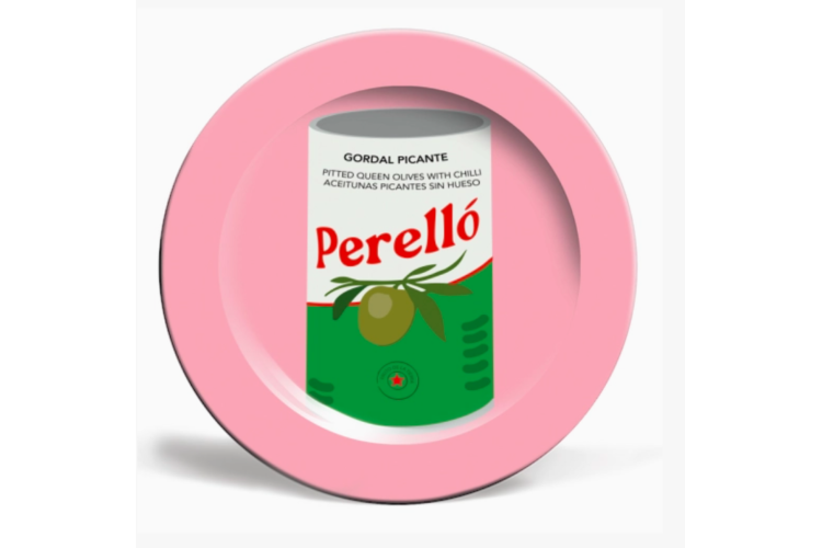 Tin of Perello Olives Plate