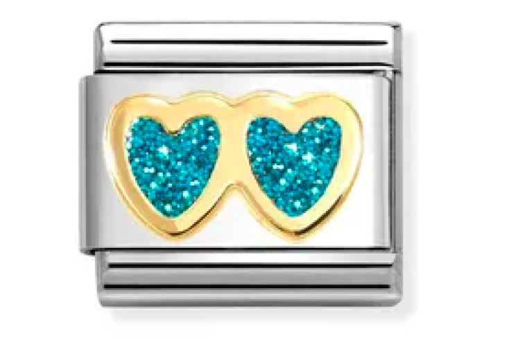 Turquoise Double Heart Link 