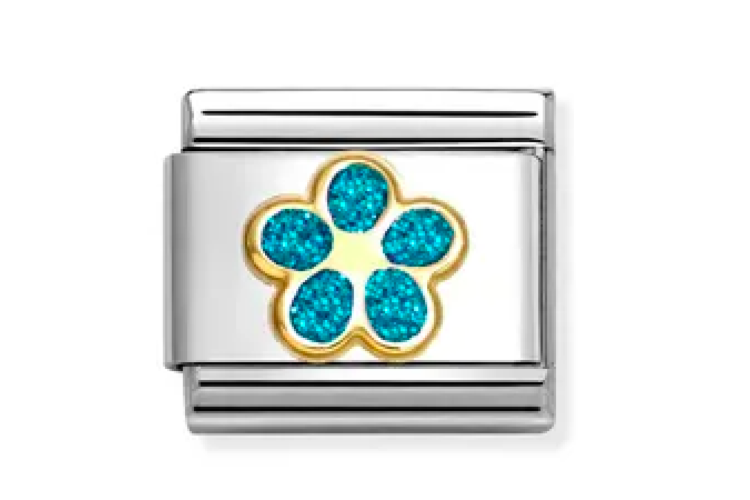 Turquoise Glitter Flower 