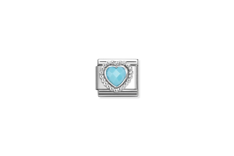 Turquoise Stone Heart Link 