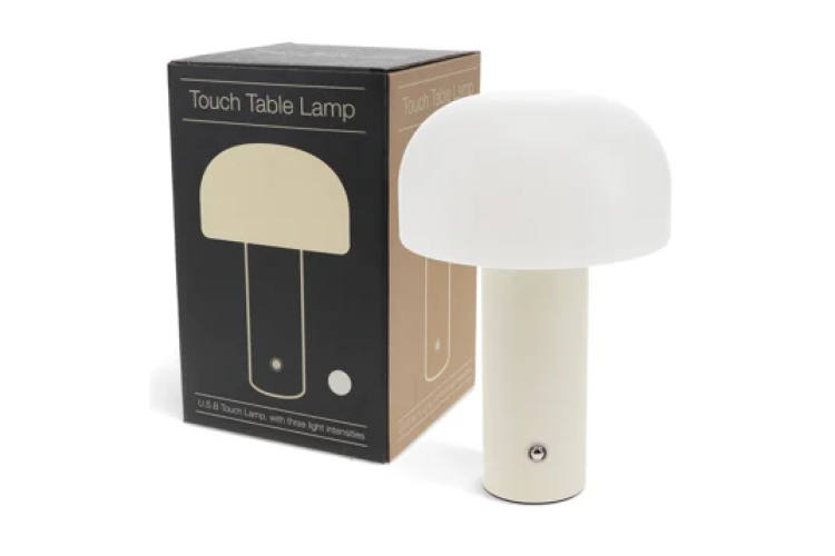 USB Rechargeable Mushroom Touch Lamp - Grey