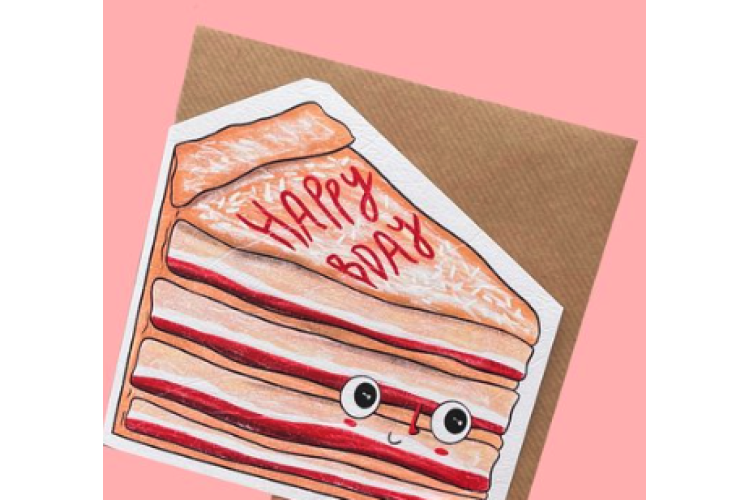 Victoria Sponge Happy Birthday Card