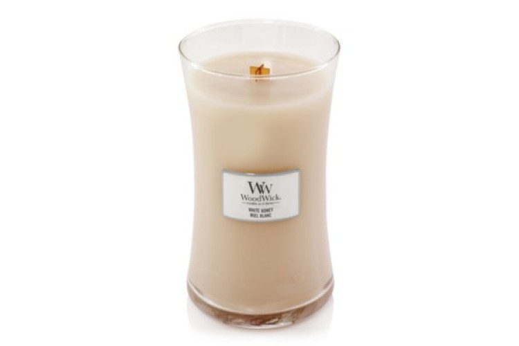 White Honey Large Hourglass Candle