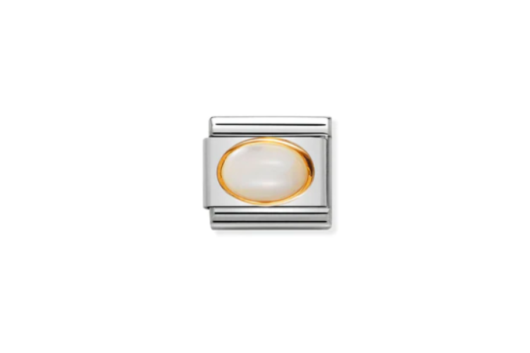 White Mother of Pearl Oval Link