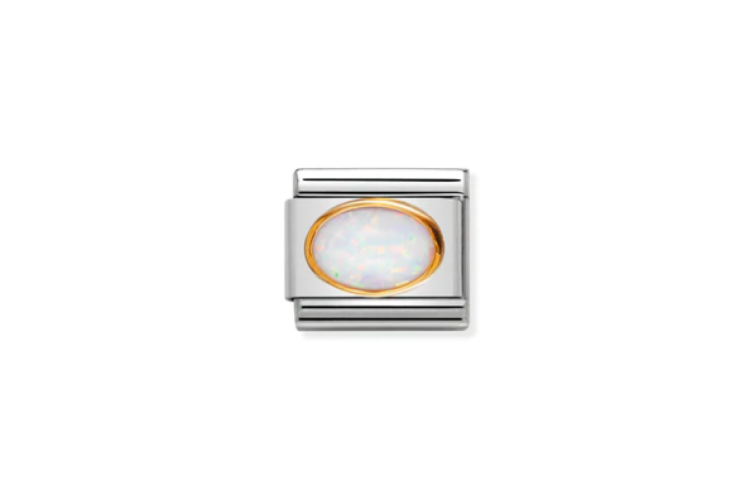 White Opal Oval Link