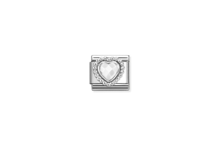 White Opal Stone Heart Link 