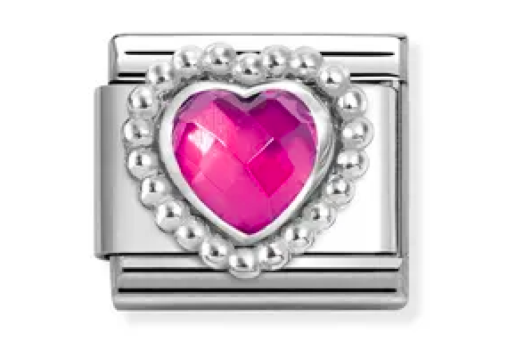 Fuchsia Stone Heart Link 