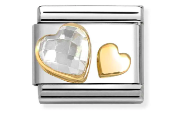 White Stone with Heart Link 