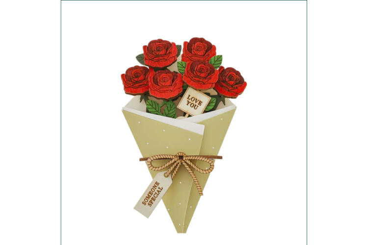 With Love 3D Flower Figurine Card