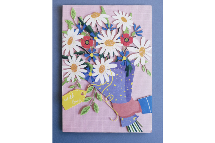 With Love Flowers Greeting Card