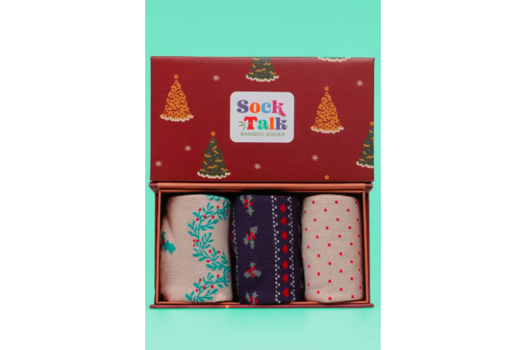 Women's Christmas Robin Socks Gift Box