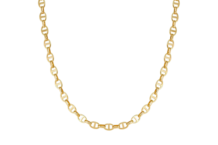 yellow gold chain necklace (navy chain)