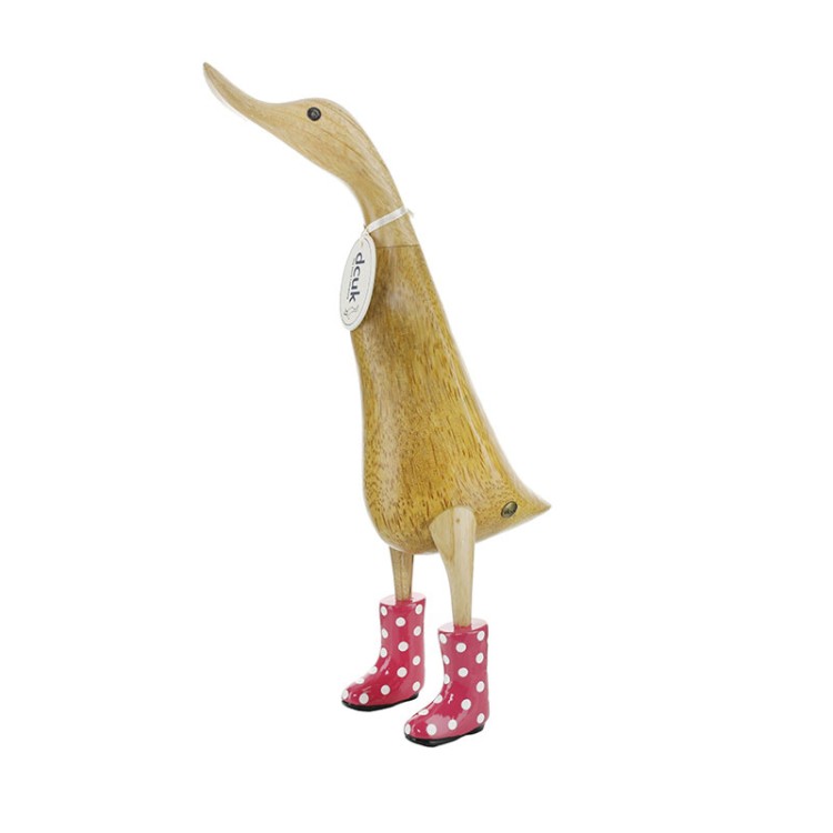 Natural Welly Ducklet - Pink Spotty Welly 